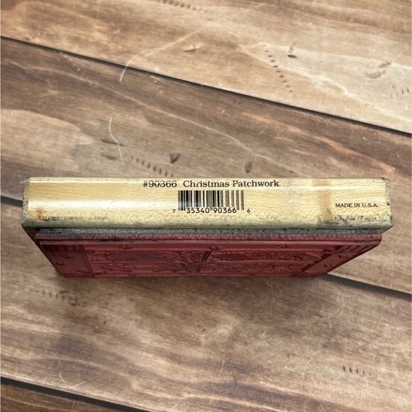 STAMPS HAPPEN 90366 CHRISTMAS PATCHWORK WOOD MOUNTED RUBBER STAMP BY L SPIVEY - Picture 7 of 7